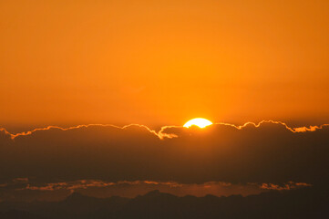Dramatic panorama sky after sunrise
