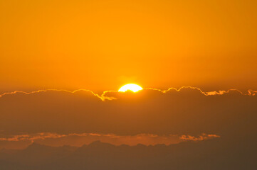 Dramatic panorama sky after sunrise