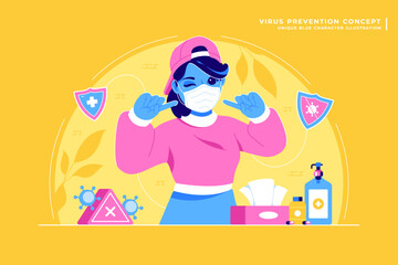 virus prevention concept illustration design