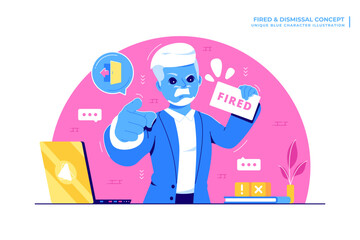 fired and dismissal concept illustration design
