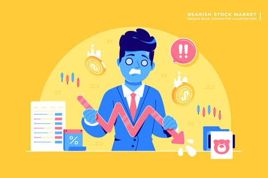 Bearish Down Stock Market Concept Illustration