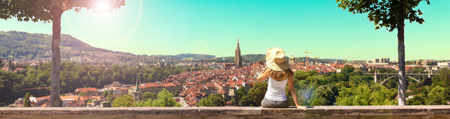 Tourist woman in Bern- Switzerland