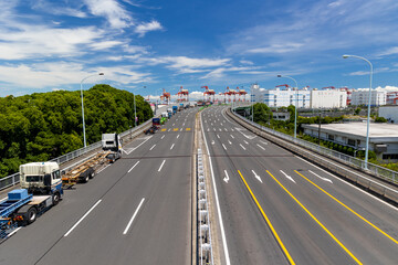 大井埠頭ガントリ－クレ－ンの景色