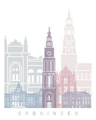 GRONINGEN SKYLINE POSTER PASTEL