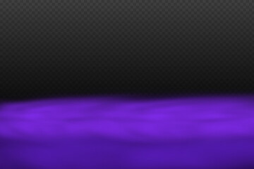 Naklejka premium Realistic scary mystical violet fog in night Halloween. Purple poisonous gas, dust and smoke effect.