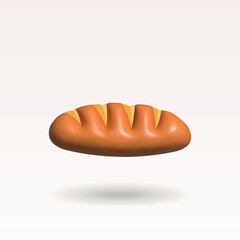 bread vector 3d icon. bread 3d illustration.