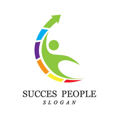 succes people logo vector and illustration