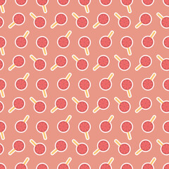 Grapefruit red fruit ice round ice cream stick seamless pattern