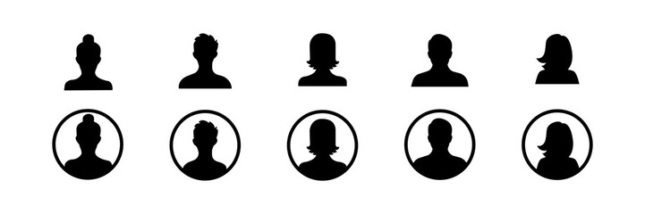 Set of different people isoated on white background horizontal illustration