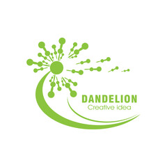 Dandelion flower logo vector template design
