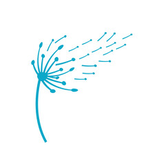Dandelion flower logo vector template design