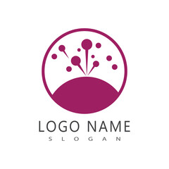 Dandelion flower logo vector template design