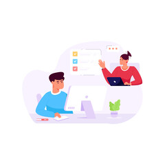 A premium flat illustration of work schedule 