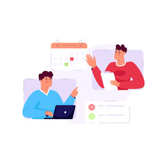 Easy to use flat illustration of schedule planning 