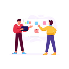 A handy flat illustration of financial management 