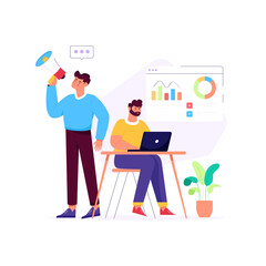 A handy flat illustration of financial management 