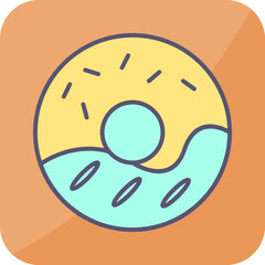 Cream Doughnut Vector Icon