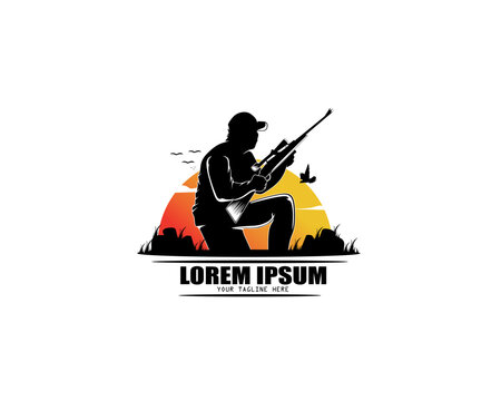 logo of a sniper on the hunt