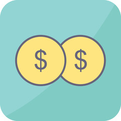 Unique Coins Vector Icon