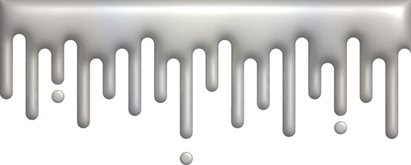 melted white pearl dripping on white background