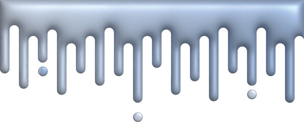 melted silver dripping on white background