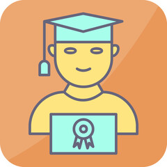 Unique Student Holding Degree Vector Icon