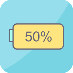 Unique Half Battery Vector Icon