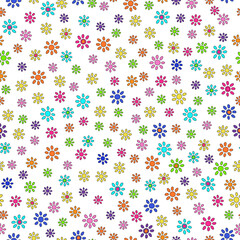 Floral seamless pattern. Doodle graphic design for kids, prints, textiles, bedding, packaging design and wallpaper. Groovy.