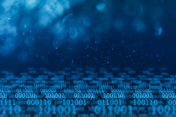 Binary digital data flow technology concept