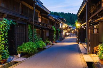 Fototapeta na wymiar 飛騨高山　古い町並　夜景