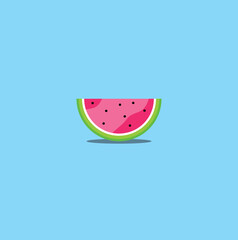Vector slice of watermelon with blue background
