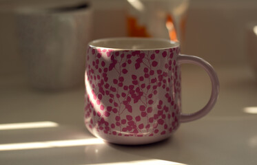 Beautiful mug on the kitchen table