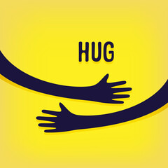 Fototapeta premium Hugs hands simple abstract illustration