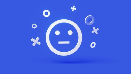 Neutral 3d icon on a simple blue background 4k