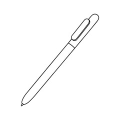 Outline Pen Template. Vector illustration. Copy space. Linear, vector, realistic, outline illustration.