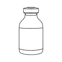Outline vaccine vials. Medical, realistic, vector illustration.