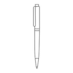 Outline Pen Template. Vector illustration. Copy space. Linear, vector, realistic, outline illustration.