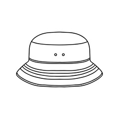 Outline Hat Template. Vector illustration. Copy space. Linear, vector, realistic, outline illustration.