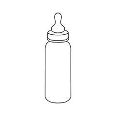 Feeding bottle illustration. Nutrition in the plastic container for a newborn. 