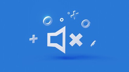 Volume 3d icon on a simple blue background 4k