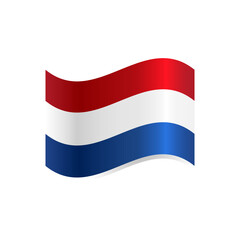 Flag of the Netherlands. National symbol of the state. Vector illustration. Vector realistic illustration of Netherlands flags on a white background.