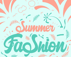 Fototapeta na wymiar Summer Fashion Typography Design Vector