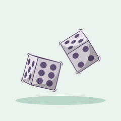 Dice Vector Icon Illustration. Dices Vector. Flat Cartoon Style Suitable for Web Landing Page, Banner, Flyer, Sticker, Wallpaper, Background