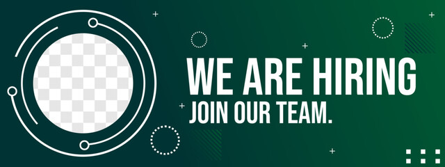 green color recruitment banner cover. minimalist and modern design. abstract geometry background