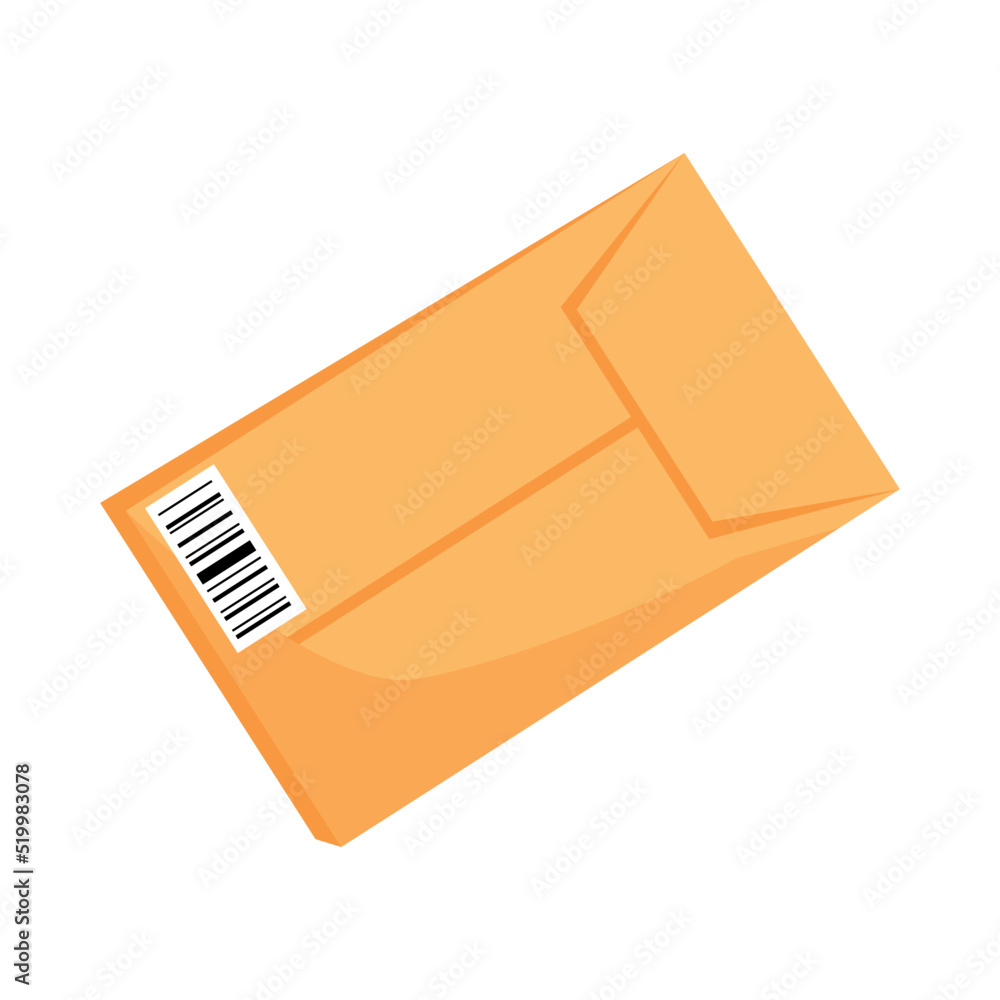 Aufkleber small parcel semi flat color vector object. postal service and shipping. full sized item on white. s