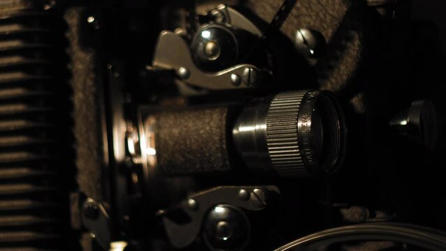 Close up on 8mm Projector film plane 4K