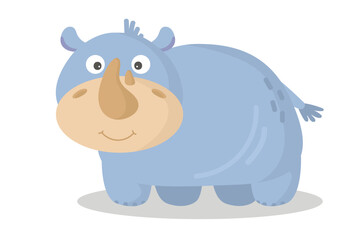 Vector cartoon hippo. African animal. funny kind hippopotamus. Funny cute hippo. Adorable little african animal for fashion print, kids wear, nursery, poster, invitation, greeting card design