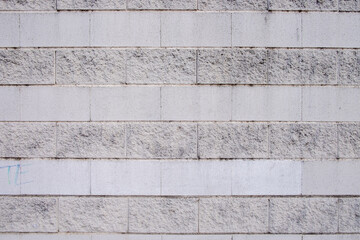 A wall built with precast concrete blocks.