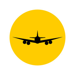 Airplane icon, isolated on a white background