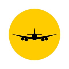 Airplane icon, isolated on a white background